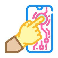 touchscreen hand interaction augmented reality color icon illustration vector