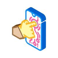 touchscreen hand interaction augmented reality isometric icon illustration vector