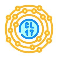 chlorine atom bleach color icon illustration vector