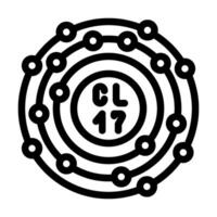 chlorine atom bleach line icon illustration vector