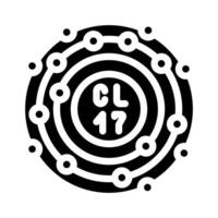 chlorine atom bleach glyph icon illustration vector
