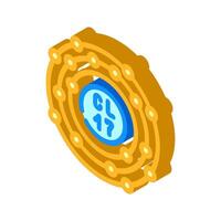 chlorine atom bleach isometric icon illustration vector