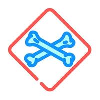 crossbones bleach color icon illustration vector