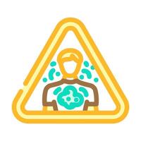 fume warning bleach color icon illustration vector