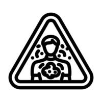 fume warning bleach line icon illustration vector