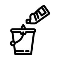 bucket bleach line icon illustration vector