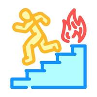 fire safety drill injury prevention color icon illustration vector