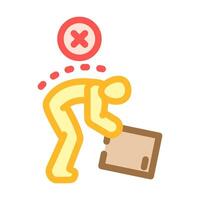 safe lifting technique injury prevention color icon illustration vector