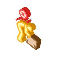 safe lifting technique injury prevention isometric icon illustration vector