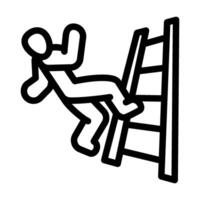 ladder safety injury prevention line icon illustration vector