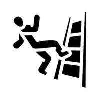 ladder safety injury prevention glyph icon illustration vector