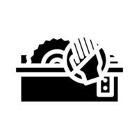 machine guarding injury prevention glyph icon illustration vector