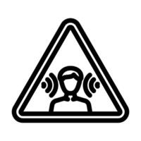 noise hazard warning injury prevention line icon illustration vector