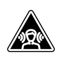 noise hazard warning injury prevention glyph icon illustration vector