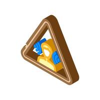 noise hazard warning injury prevention isometric icon illustration vector