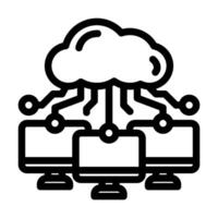 cloud infrastructure data center line icon illustration vector