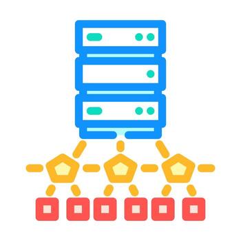 edge computing node data center color icon illustration vector