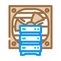 cooling fan data center color icon illustration vector