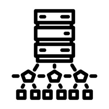 edge computing node data center line icon illustration vector