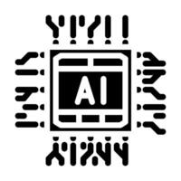 ai optimization chip data center glyph icon illustration vector