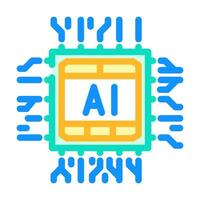 ai optimization chip data center color icon illustration vector