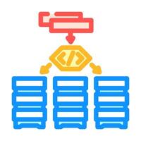 software defined network data center color icon illustration vector