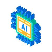ai optimization chip data center isometric icon illustration vector