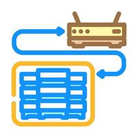 hyper converged infrastructure color icon illustration vector