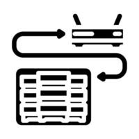 hyper converged infrastructure glyph icon illustration vector