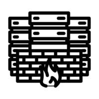 security firewall data center line icon illustration vector