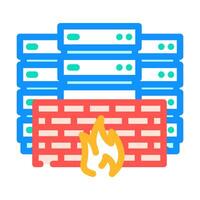 security firewall data center color icon illustration vector
