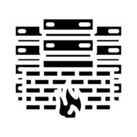 security firewall data center glyph icon illustration vector