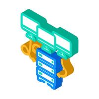 virtual machine data center isometric icon illustration vector