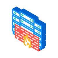 security firewall data center isometric icon illustration vector