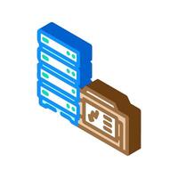 redundant power supply data center isometric icon illustration vector