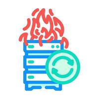 disaster recovery data center color icon illustration vector