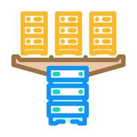 server virtualization data center color icon illustration vector