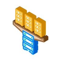 server virtualization data center isometric icon illustration vector