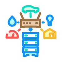 iot gateway data center color icon illustration vector