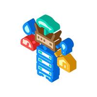 iot gateway data center isometric icon illustration vector