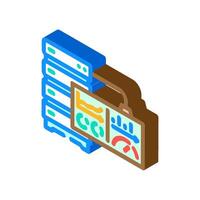 dashboard data center isometric icon illustration vector