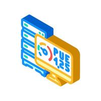 power usage effectiveness meter isometric icon illustration vector
