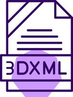 3DXML Outline Style Icon vector