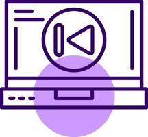 Skip backward Outline Style Icon vector