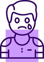 Sadness Outline Icon Style vector