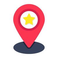 A flat design icon of favorite location vector
