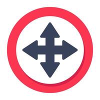 Modern design icon of four way Intersection vector