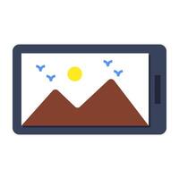 A flat design icon of mobile photo vector