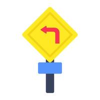 A beautiful design icon of turn left Arrow board vector