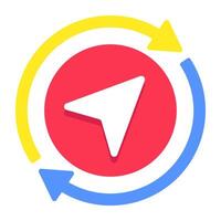 A trendy design icon of location cursor refresh vector